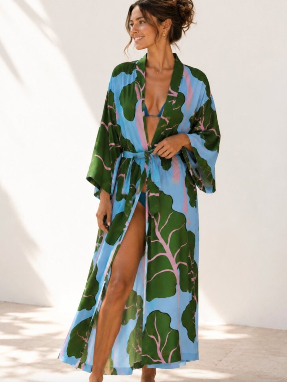 Marimekko x IKEA Limited Edition Batsua Rhubarb Leaf Kimono Robe
